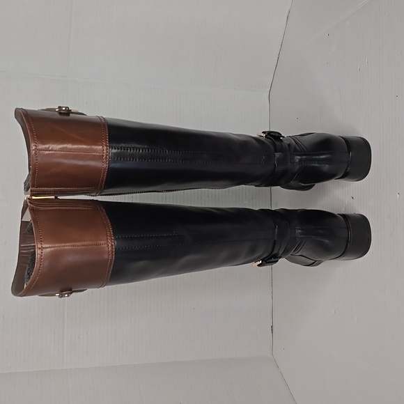 SOLD on Mercari!! Michael Kors Stockard Boots BLK/MOCHA 40FADMB9L Women Size 8.5 - Picture 6 of 12
